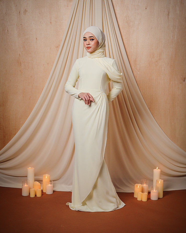 SABRINA DRESS IN SOFT YELLOW