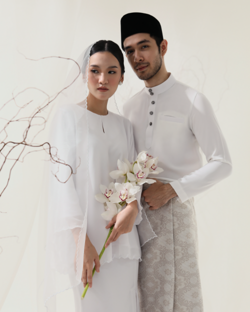 EMBUN KURUNG KEDAH IN PURE WHITE