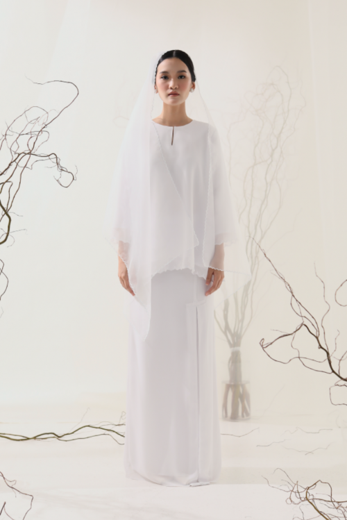 EMBUN KURUNG KEDAH IN PURE WHITE