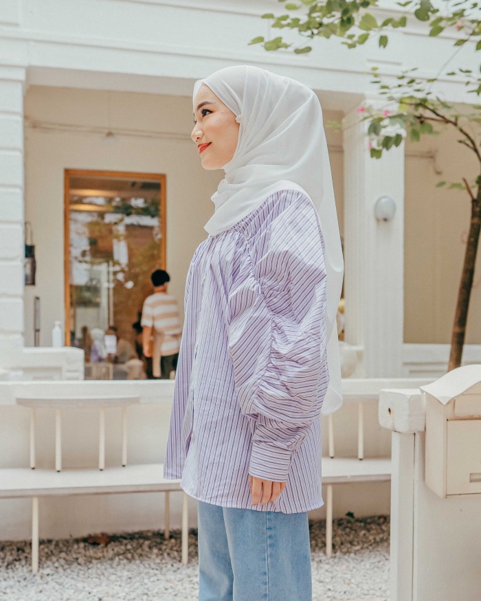 ISLEEN TOP IN PURPLE STRIPE