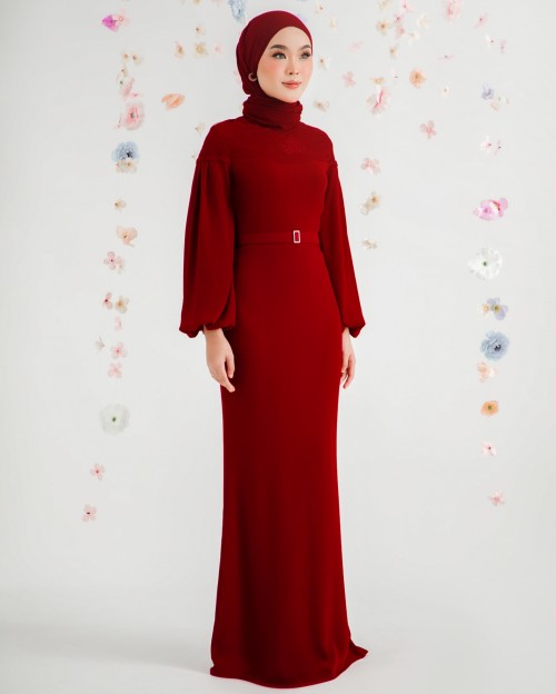 KIEYA DRESS IN CHERRY RED