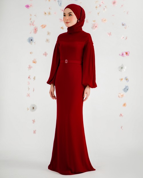 KIEYA DRESS IN CHERRY RED
