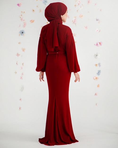 KIEYA DRESS IN CHERRY RED