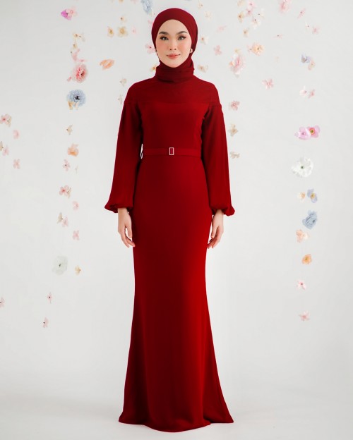 KIEYA DRESS IN CHERRY RED