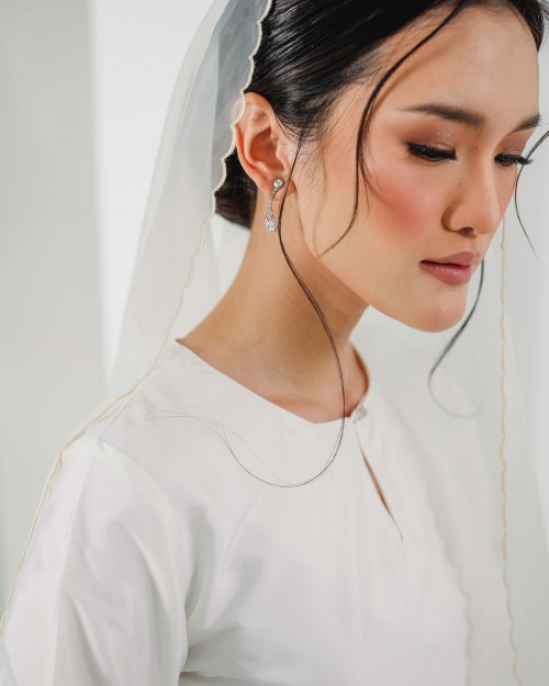 ORGANDY SULAM VEIL IN OFF WHITE