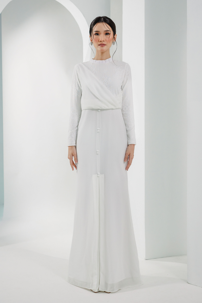 DIAN DRESS IN OFF WHITE
